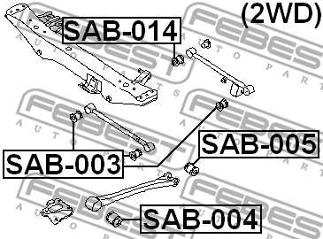 Sab-004 Febest Febest - Tuleja Wahacza Wzdłużnego Tył Subaru Impreza G11 2000.02-200 Kup Online W Auto Caros